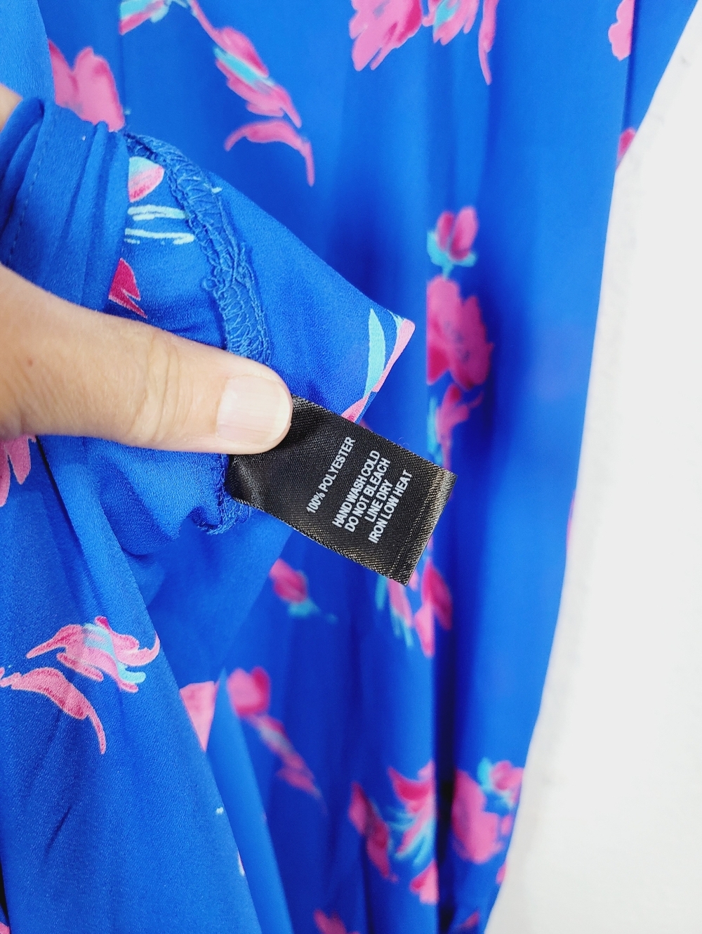 Lulu's Tropical Time Cobalt Blue Floral Print Swim Cover-Up Jumpsuit, Size Small - Picture 5 of 5